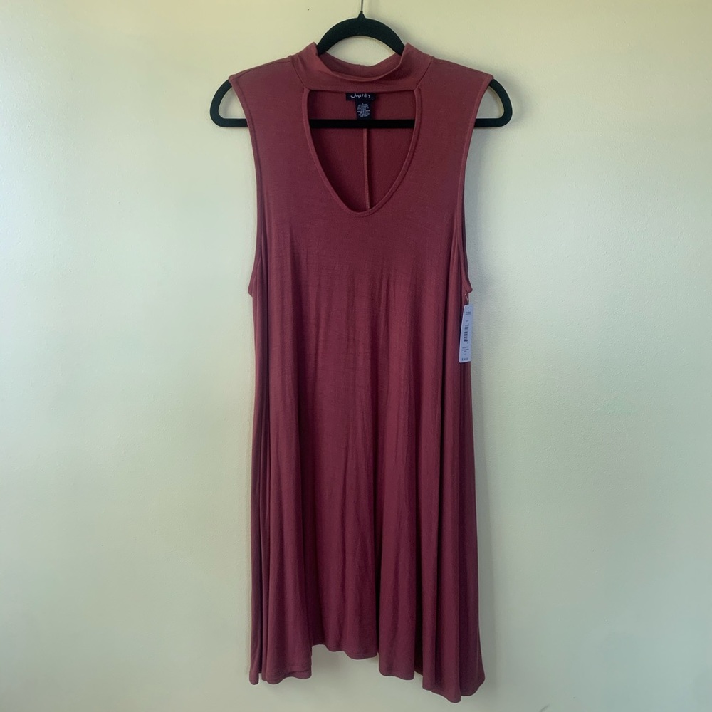 Rust orange red sleeveless cut out Flowey dress